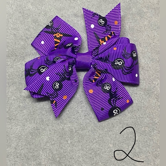 Halloween Spooky Cute Ghosts Spiders Pumpkin Hair Bows - Picture 3 of 13
